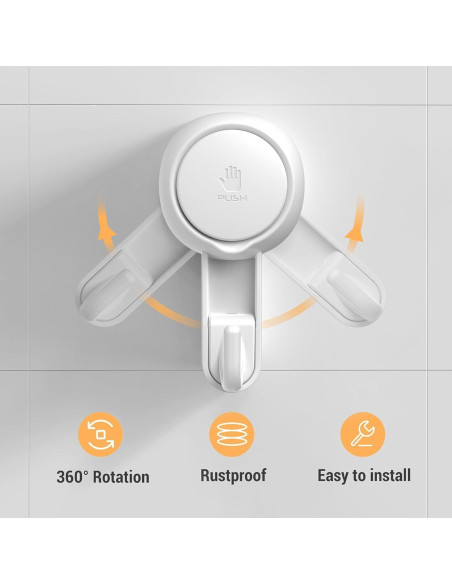 Ganchos de Ducha Marchpower Reutilizables con Ventosas - 2 Piezas