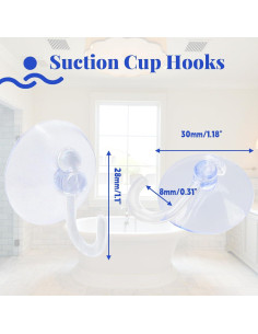 30 Ganchos de Ventosa Kyuionty 30 mm Reutilizables PVC 2