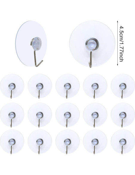 Gancho de Pared con Ventosa Honbay 30pcs 45mm para Baño y Cocina