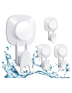 Ganchos de Ventosa LUXEAR - Paquete de 4, Soporta 5kg, Impermeables