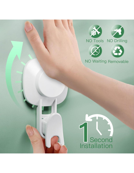 Ganchos de Ventosa LUXEAR - Paquete de 4, Soporta 5kg, Impermeables