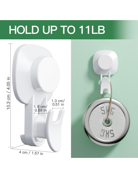 Ganchos de Ventosa LUXEAR - Paquete de 4, Soporta 5kg, Impermeables