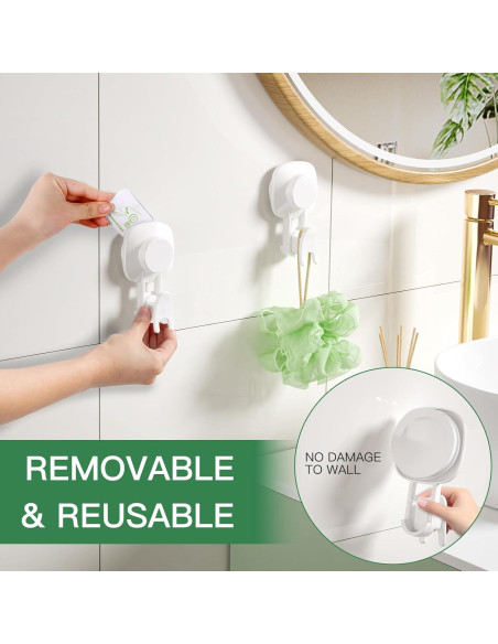 Ganchos de Ventosa LUXEAR - Paquete de 4, Soporta 5kg, Impermeables