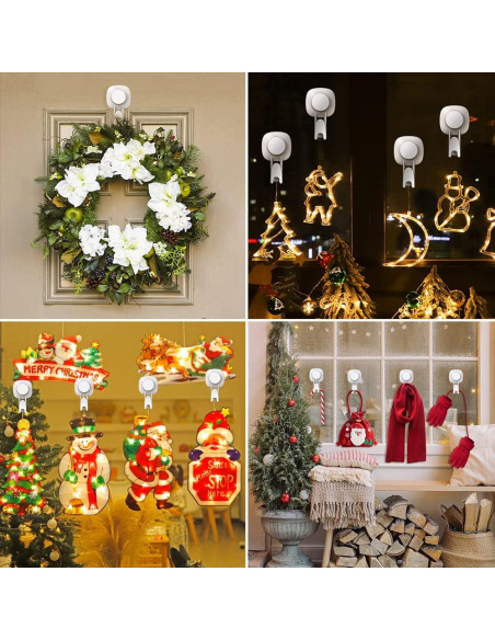 Ganchos de Ventosa LUXEAR - Paquete de 4, Soporta 5kg, Impermeables