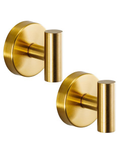 Ganchos de Ventosa Fenas para Baño y Cocina - 2 Unidades Oro Cepillado