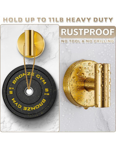 Ganchos de Ventosa Fenas para Baño y Cocina - 2 Unidades Oro Cepillado 2