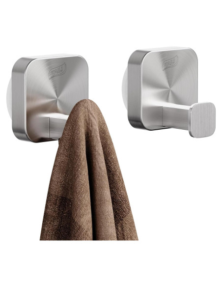 Ganchos de Succión TAILI Acero Inoxidable 304 Plata - 2 Unidades