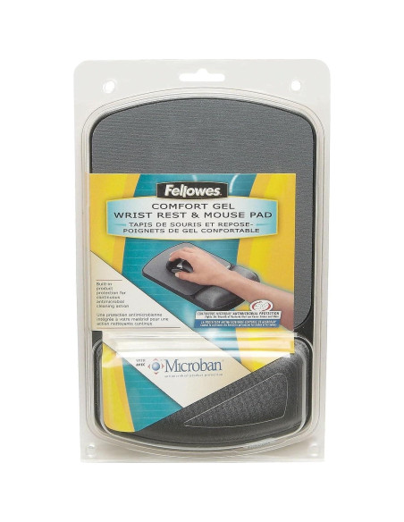 Soporte de Muñeca de Gel Fellowes MICROBAN - Grafito