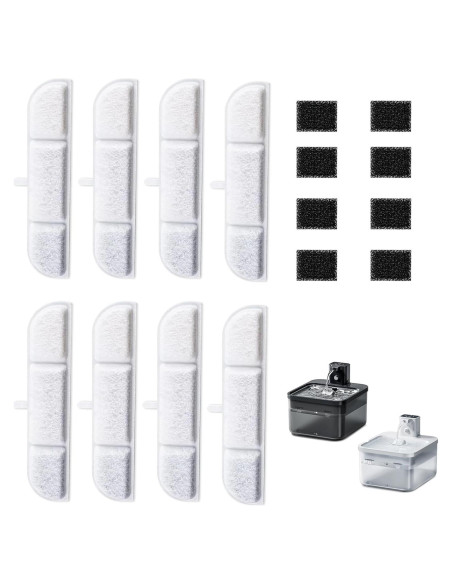 Filtros de Reemplazo 8PCS Downy Paws para Fuente de Agua Gatos