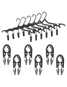 Perchas de Viaje Plegables XBUYTO 12pcs Ahorra Espacio Negro