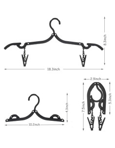 Perchas de Viaje Plegables XBUYTO 12pcs Ahorra Espacio Negro 2