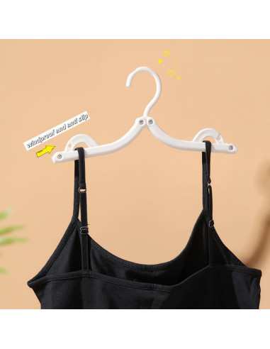 Perchas de Viaje Plegables XBUYTO 12pcs Ahorra Espacio Negro