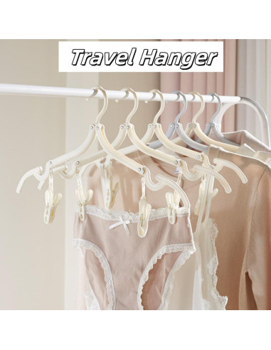 Perchas de Viaje Plegables XBUYTO 12pcs Ahorra Espacio Negro