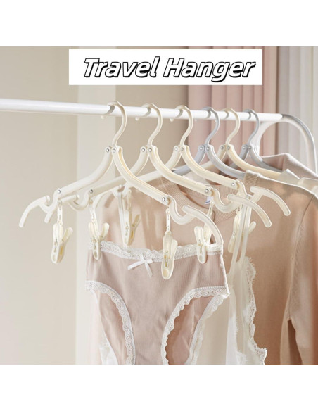 Perchas de Viaje Plegables XBUYTO 12pcs Ahorra Espacio Negro