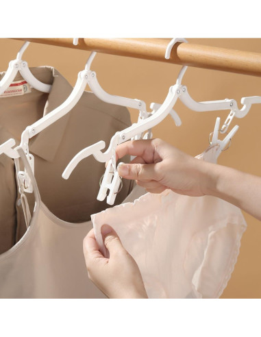 Perchas de Viaje Plegables XBUYTO 12pcs Ahorra Espacio Negro