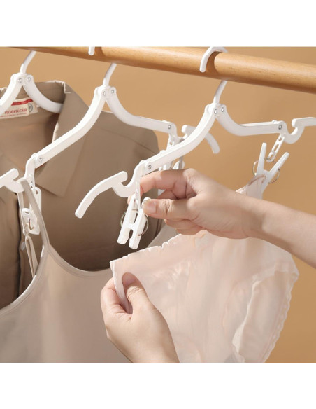 Perchas de Viaje Plegables XBUYTO 12pcs Ahorra Espacio Negro