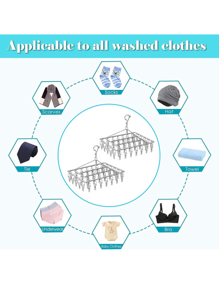 Secador de Calcetines Plegable Wnqou 2PCS Acero Inoxidable