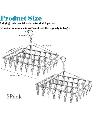 Secador de Calcetines Plegable Wnqou 2PCS Acero Inoxidable