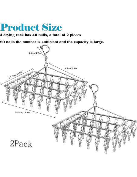 Secador de Calcetines Plegable Wnqou 2PCS Acero Inoxidable