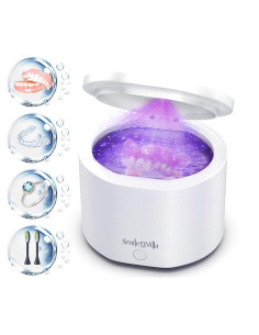 Limpiador Ultrasónico SmileOVilla con Luz UV para Retenedores y Joyería