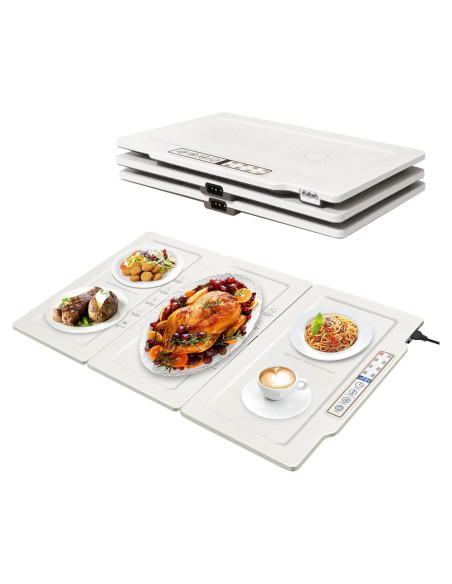 Bandeja Calentadora de Comida Eléctrica Ladate 3 Placas 80W