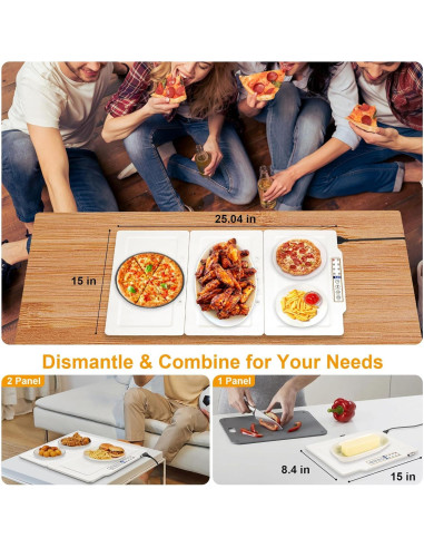 Bandeja Calentadora de Comida Eléctrica Ladate 3 Placas 80W