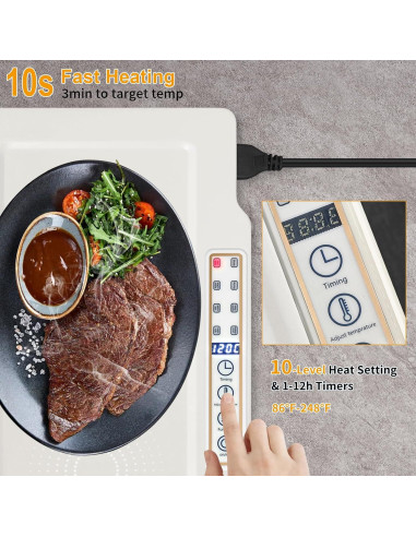 Bandeja Calentadora de Comida Eléctrica Ladate 3 Placas 80W