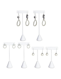 Set de 6 Soportes para Pendientes Ikee Design Cuero Blanco