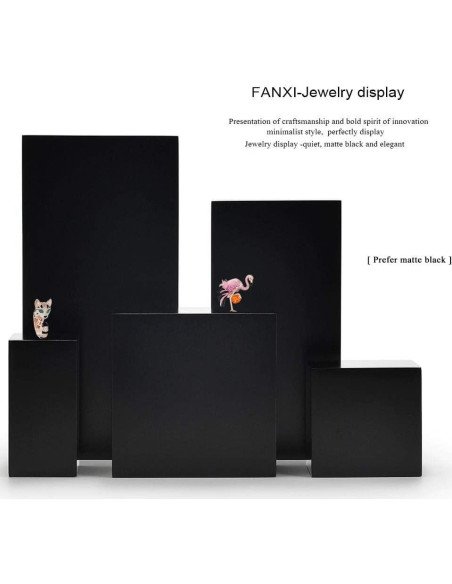 Soporte de exhibición de joyería Oirlv minimalista madera negra