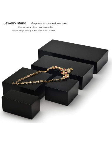 Soporte de exhibición de joyería Oirlv minimalista madera negra