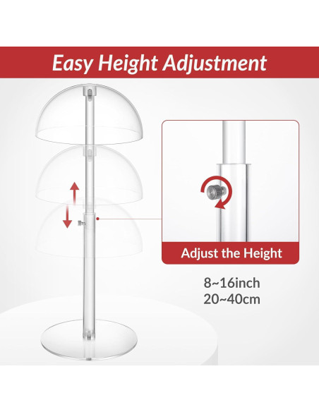 Soporte de Sombreros Acrílico JUESHA Ajustable 20-40 cm