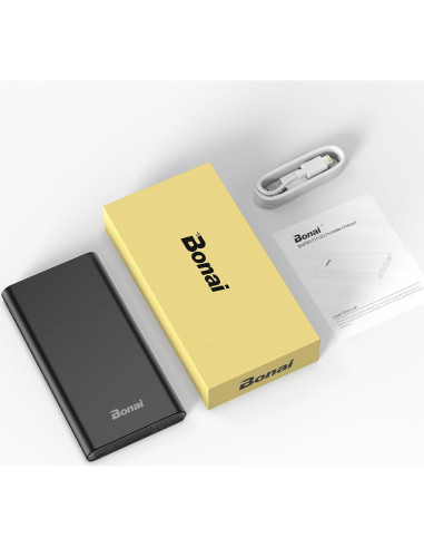 Cargador Portátil BONAI 12000mAh Carga Rápida USB-C Negro