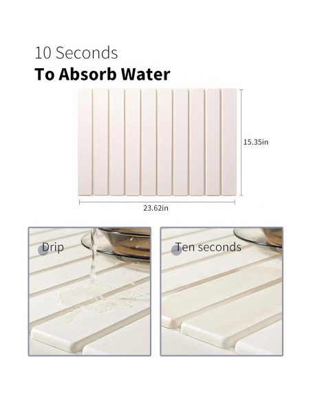 Alfombrilla de Secado Diatomácea MGY 60x39cm Blanca Absorbente