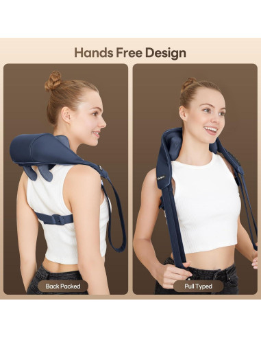 Masajeador de Cuello Inalámbrico Perlevi N27A con Calor 6D