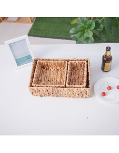 Juego de Cestas de Almacenamiento MIZHICRAFT 3 Piezas Natural 2