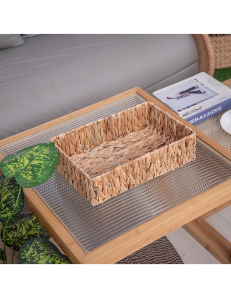 Juego de Cestas de Almacenamiento MIZHICRAFT 3 Piezas Natural