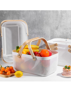 Cesta de Almacenamiento de Malla Plástica Sadnyy 4 Piezas 40x25x18cm 2