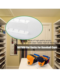 Soporte para Gorras HAYVAN 2 Pack Acrílico Transparente 14 Gorras 2
