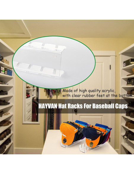 Soporte para Gorras HAYVAN 2 Pack Acrílico Transparente 14 Gorras