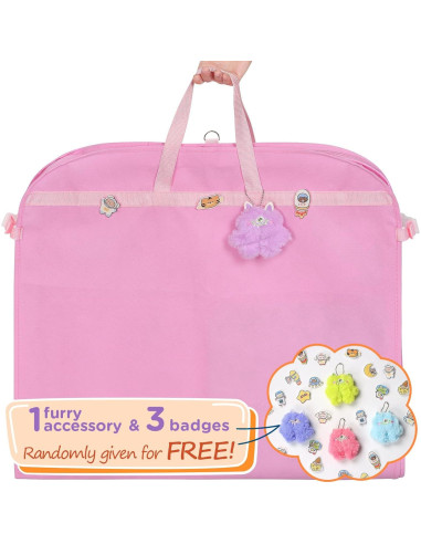 Bolsa de Vestuario para Danza Univivi 127 cm Rosa con 5 Bolsillos