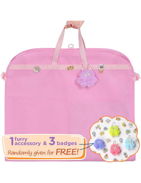 Bolsa de Vestuario para Danza Univivi 127 cm Rosa con 5 Bolsillos