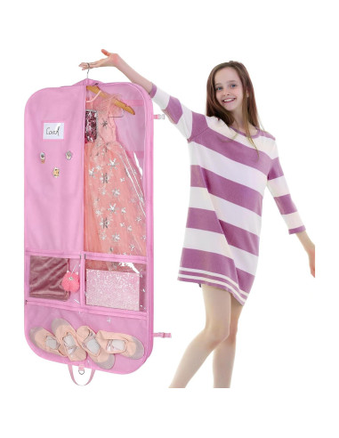 Bolsa de Vestuario para Danza Univivi 127 cm Rosa con 5 Bolsillos