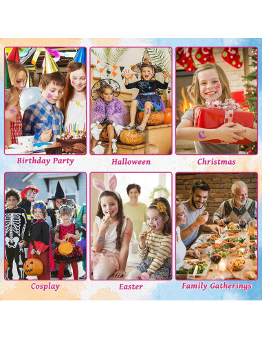 Kit de Tatuajes Temporales de Purpurina XiQiDianr 12 Colores