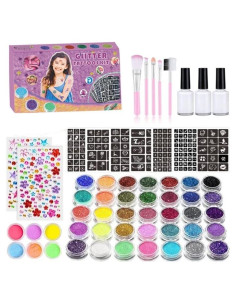 Kit de Tatuajes Temporales Brillantes Wxfhtda - 36 Colores + 151 Plantillas