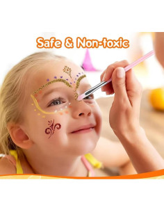 Kit de Tatuajes Temporales Brillantes Wxfhtda - 36 Colores + 151 Plantillas 2