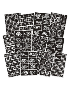 Kit de Plantillas de Tatuajes Temporales RoseNacht 12 Hojas