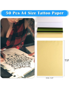 50 Hojas Papel de Transferencia de Tatuajes Cridoz A4 2