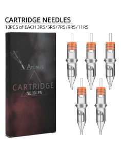 50 Agujas de Cartucho de Tatuaje Mixtas ATOMUS 3RS 5RS 7RS 9RS 11RS 2
