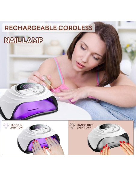 Lámpara de Uñas UV LED 208W Timpou con 66 Perlas y Temporizador
