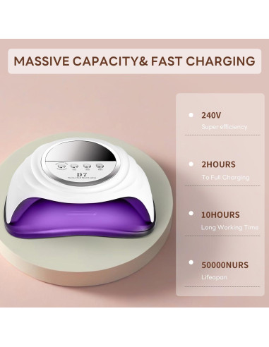 Lámpara de Uñas UV LED 208W Timpou con 66 Perlas y Temporizador